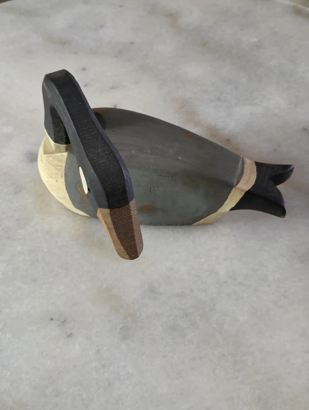 Hand-Carved Wooden Duck Goose Decoy With Adjustable For Posing / Removable Head